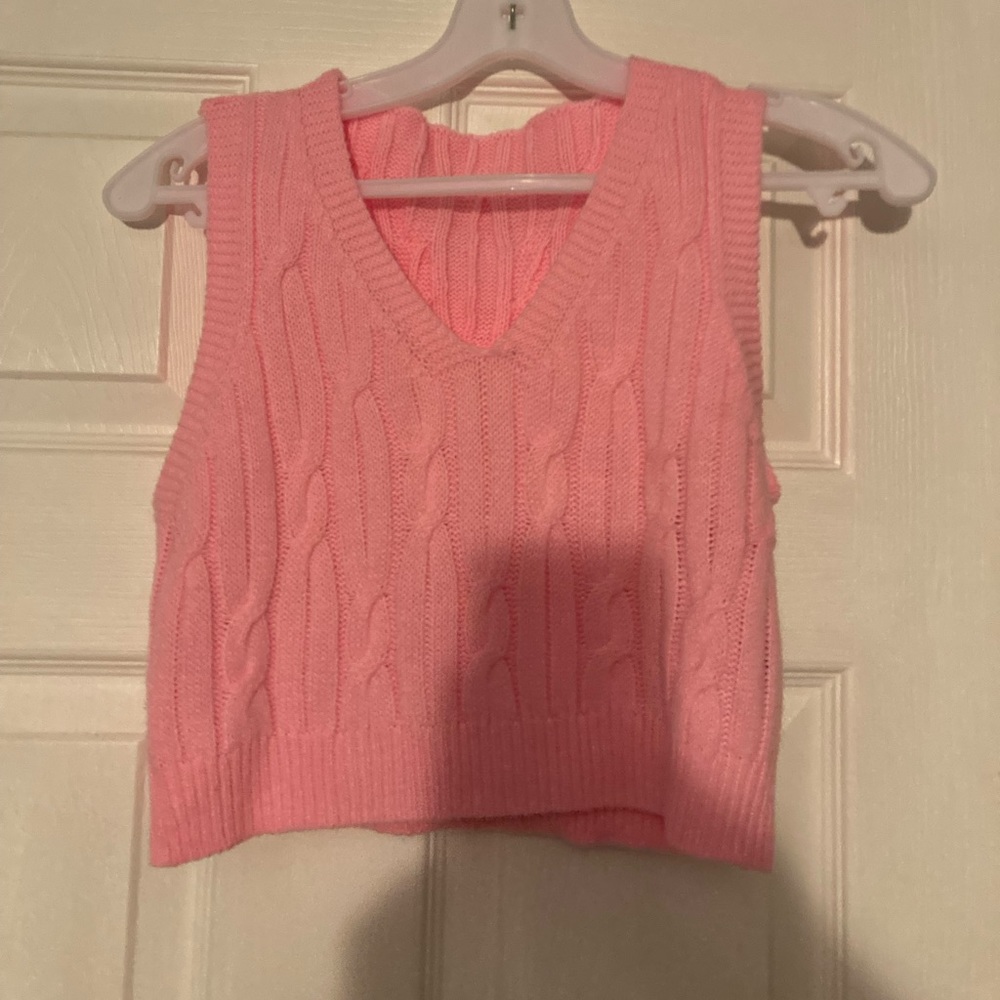 Pink Knit Sweater vest